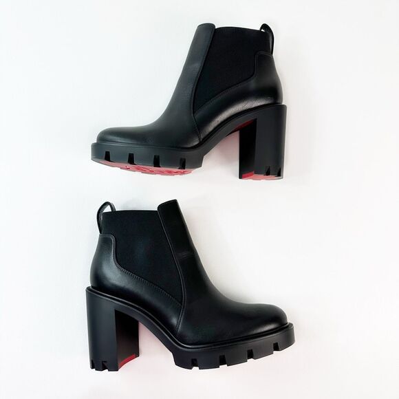 Christian Louboutin NIB Black Ankle Boots with Red Soles - Picture 8 of 16